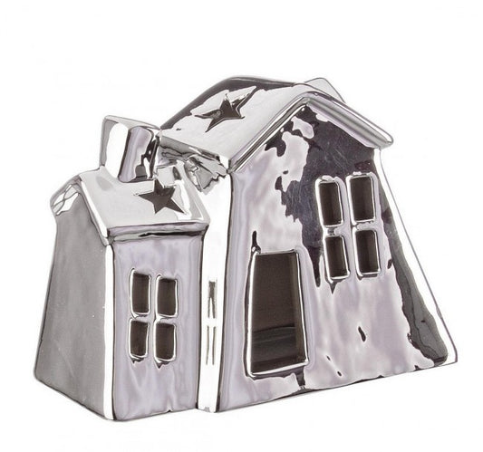 6x Casa de espejo plateada