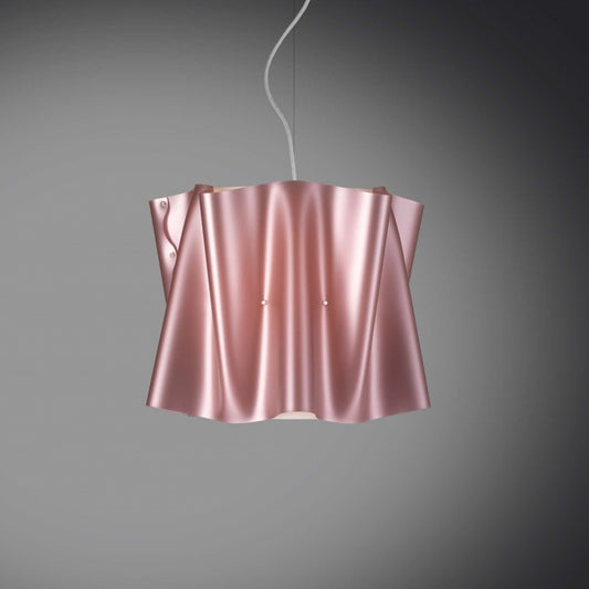 Lámpara colgante FOLIO con pantalla rosa en Polilux diámetro 40x h37 cm