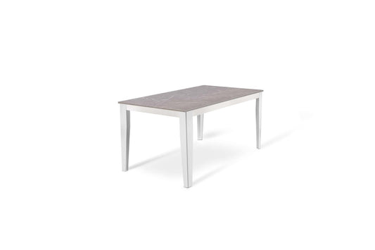 Mesa extensible blanco antracita 80 cm x 130-290 cm Alt. 76 cm