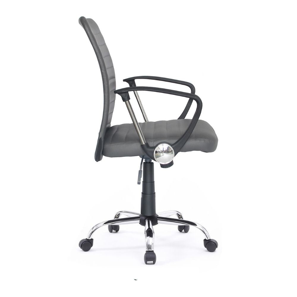 Sillón de oficina Asgar con base cromada gris tórtola