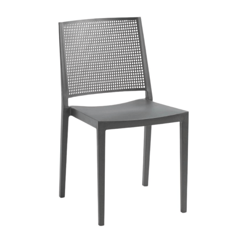 Silla polipropileno gris rejilla