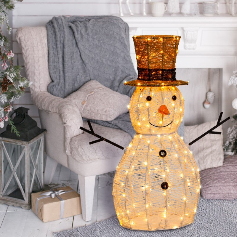 Muñeco de nieve LED 3D Al. 70 cm Serie 160 LED