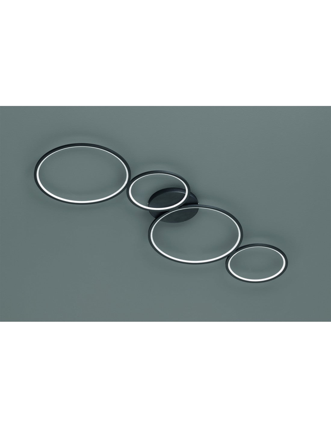 Lámpara de techo Rondo 4 círculos LED negros L 97 cm Trio Lighting