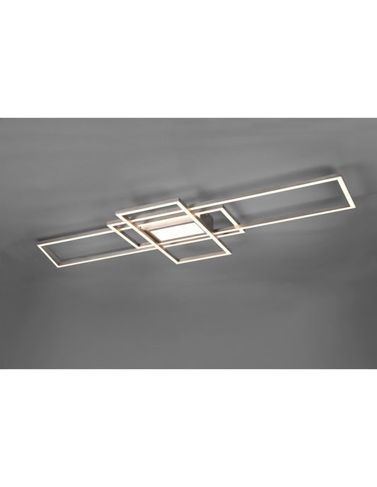 Irvine Plafón 3 LEDs Rectángulo 60w Níquel L105 cm Regulable Trio Lighting