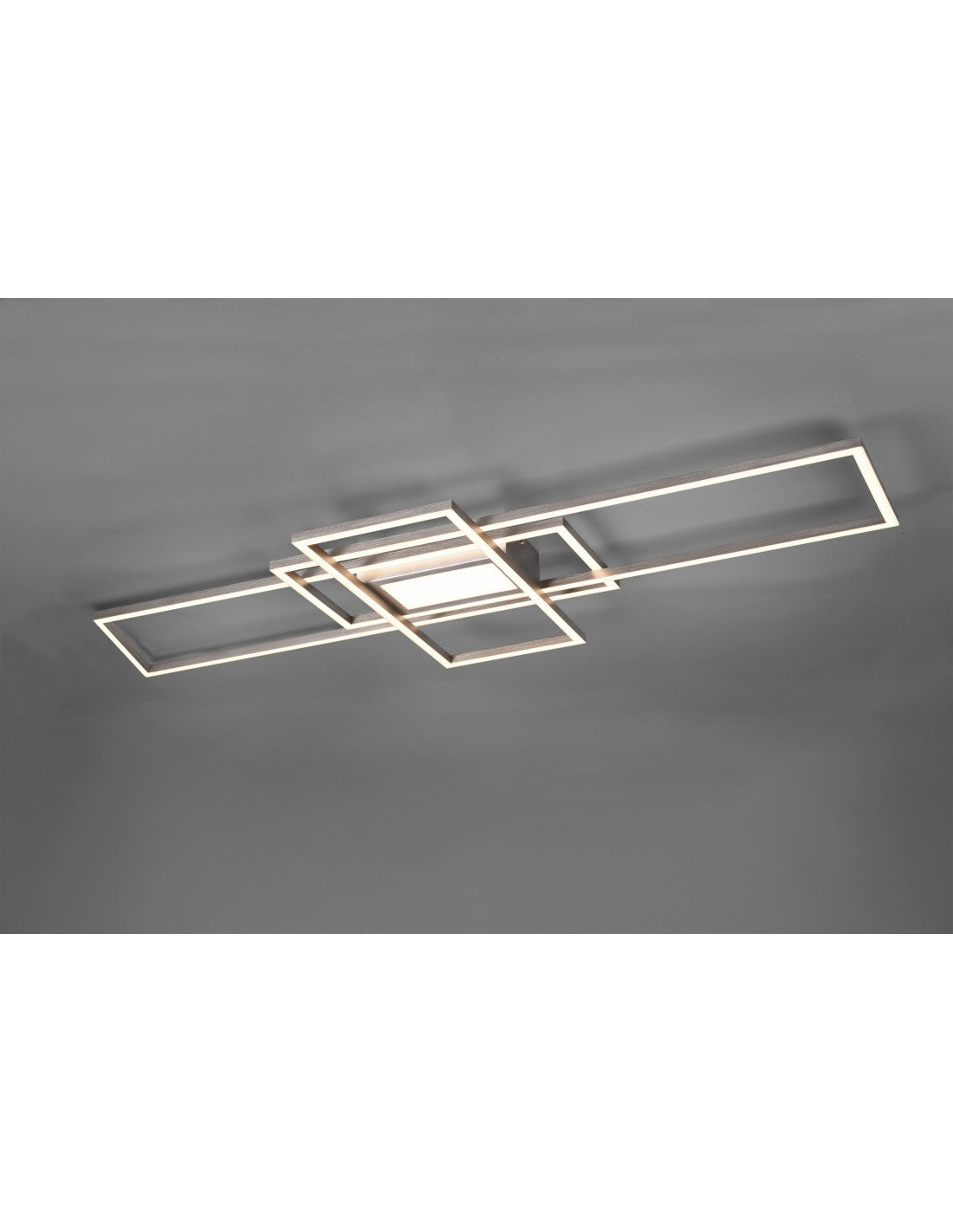 Irvine Plafón 3 LEDs Rectángulo 60w Níquel L105 cm Regulable Trio Lighting