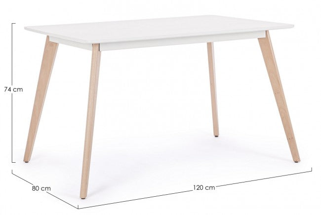 Mesa Michelangelo madera blanca 120 x 80 cm