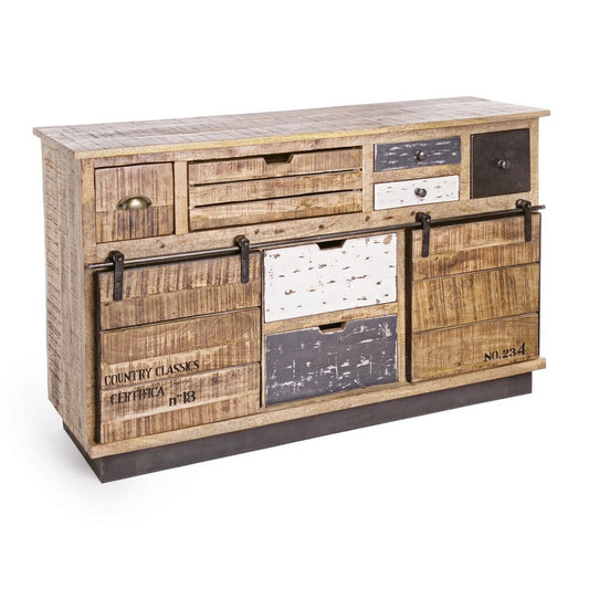 Aparador Tudor 2 puertas 7 cajones 125x37x80h cm 