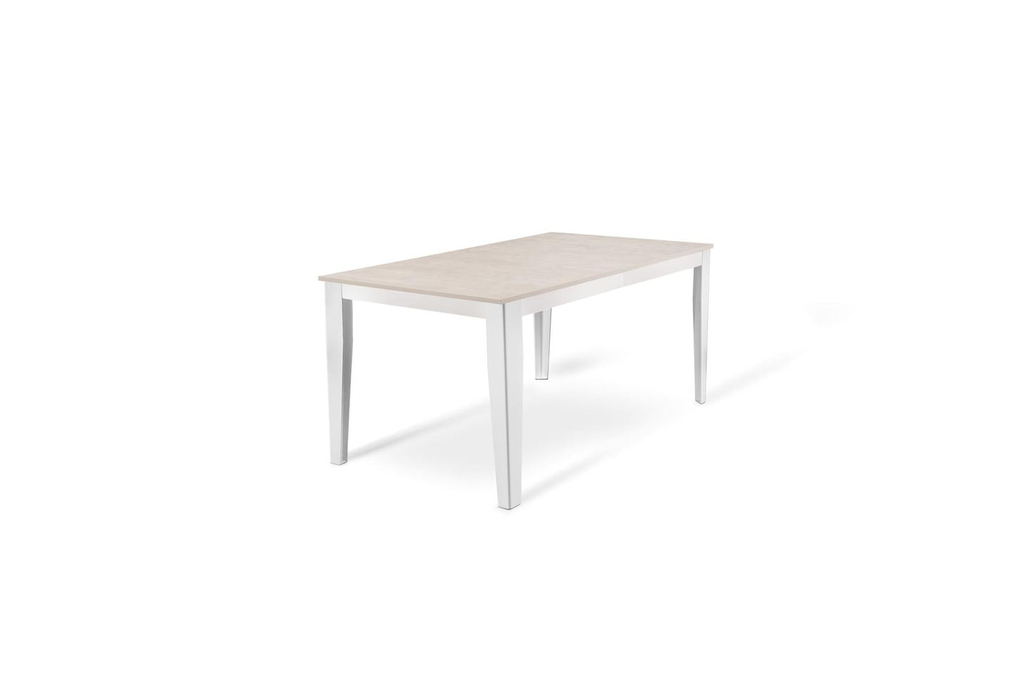 Mesa extensible hormigón blanco-metal blanco 90 cm x 156- 316 cm Alt. 76 cm