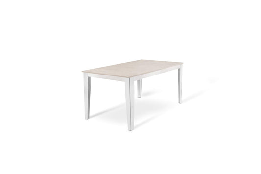 Mesa extensible hormigón blanco-metal blanco 90 cm x 156- 316 cm Alt. 76 cm