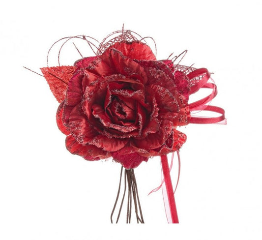 12x Púa Rosa Acebo Rojo