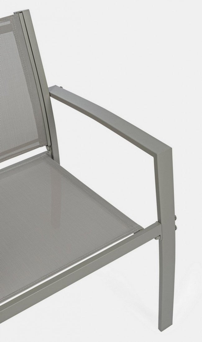 Conjunto de jardín de 3 salones de metal gris tórtola Auri