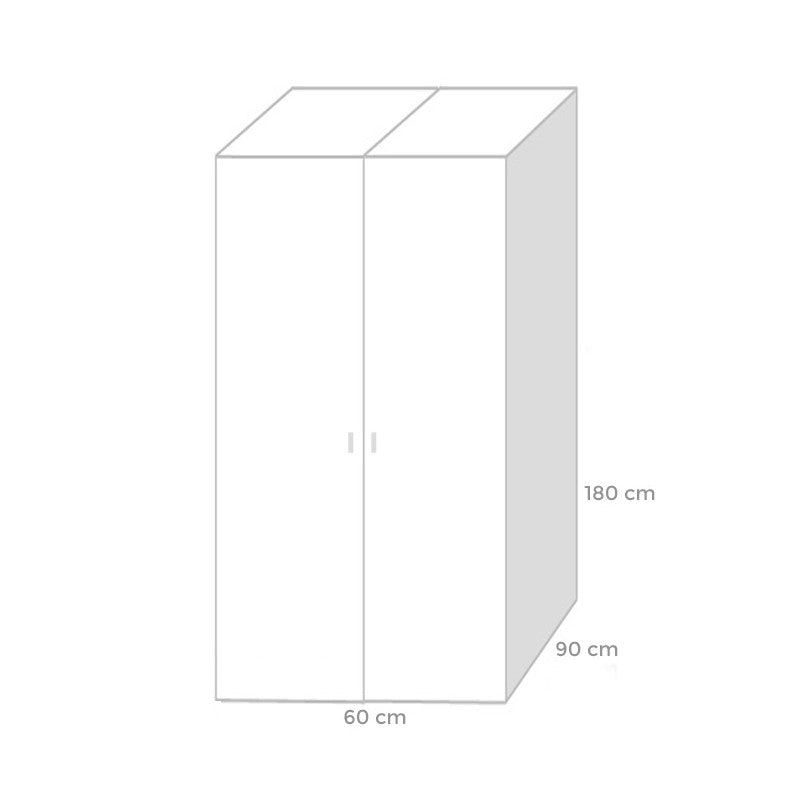 Armario modular para dormitorio 2 puertas Blanco 90x60xH 180 cm