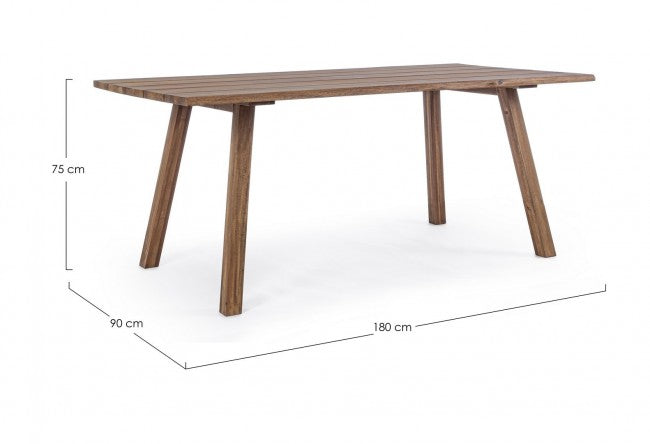 Mesa exterior de madera FSC GLASGOW 180x90x h75 cm