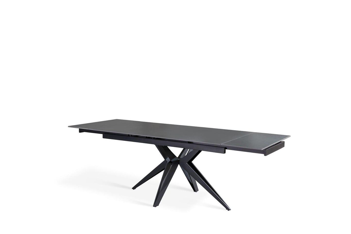 Mesa extensible vintage gris - negro mate 90 cm x 160-240 cm cm Alt. 76 cm