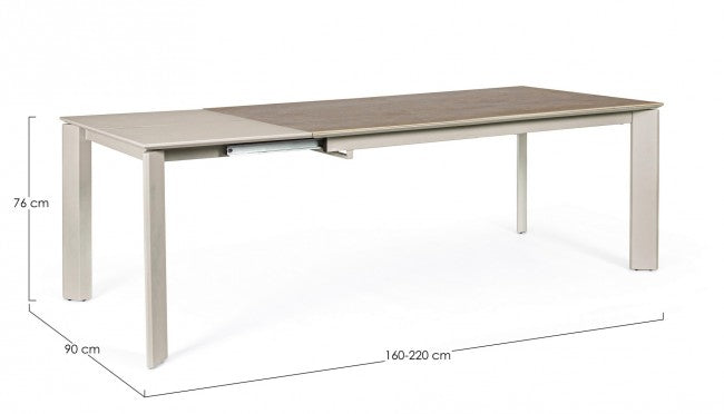 Mesa extensible Briva en gris tórtola