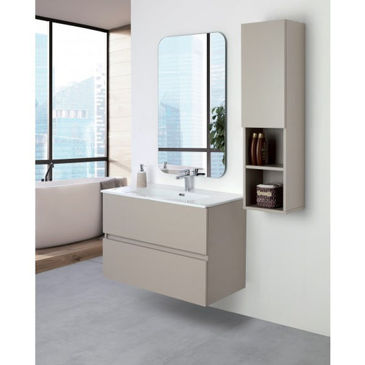 Composición de baño con dos cajones Tortora Pastel Line 90x47x h60 cm