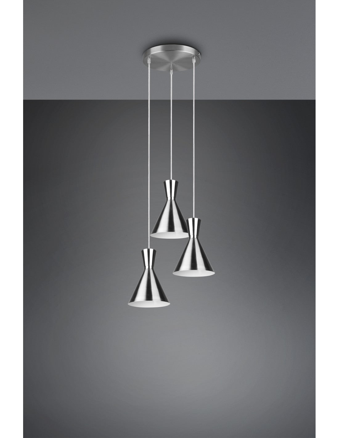Lámpara Colgante Redonda Enzo 3xE27 Negro Mate Trio Lighting
