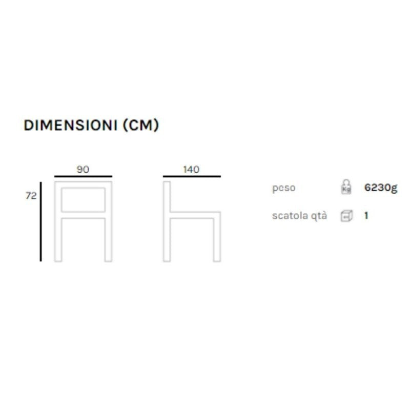 Mesa de exterior en polipropileno Tortora BRAGA 140x90x h72 cm