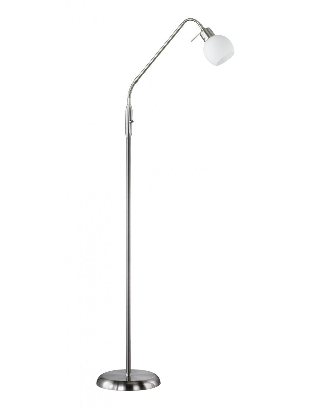 Freddy Spot Lámpara de Pie Led Níquel Vidrio Opal H150 cm Trio Lighting