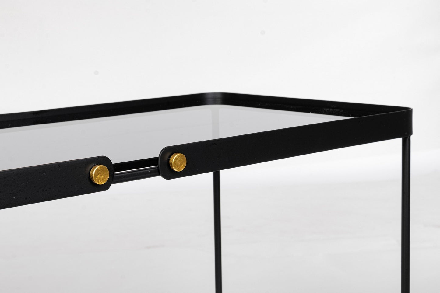 Juego de 2 mesas de centro rectangulares de acero negro Zeina