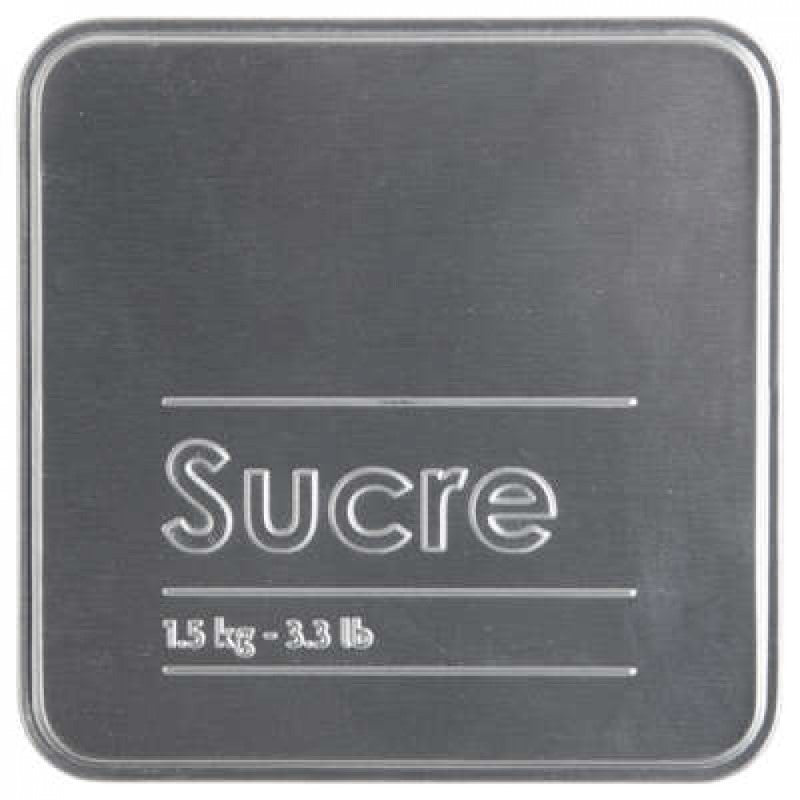 Recipiente de cocina de hierro negro para azúcar 1,5kg 10,8x10,8x h18,4 cm