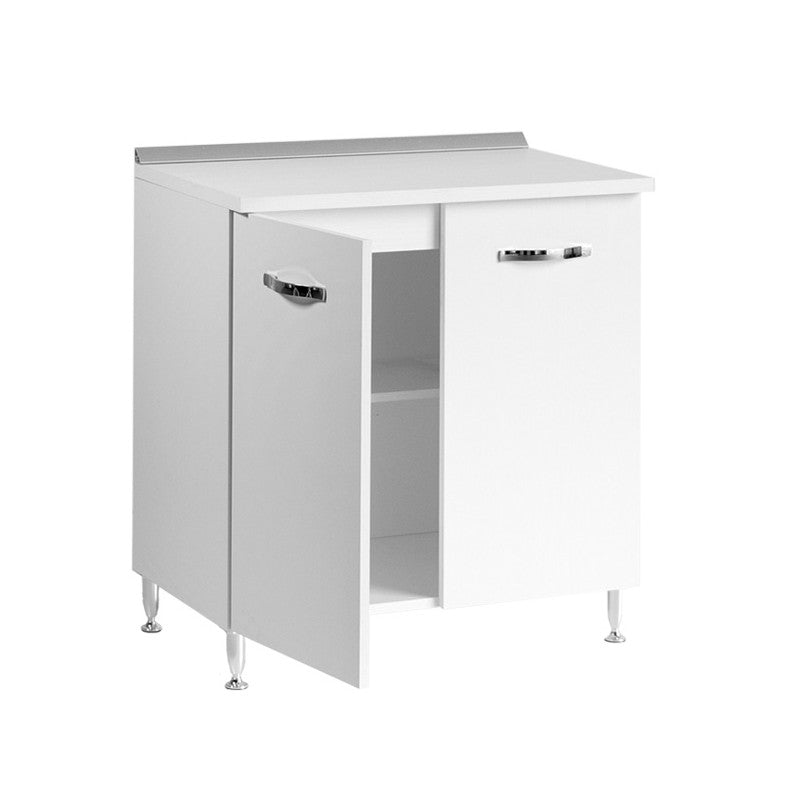 Base de cocina de fresno blanco con 2 puertas 80x50xH 85 cm