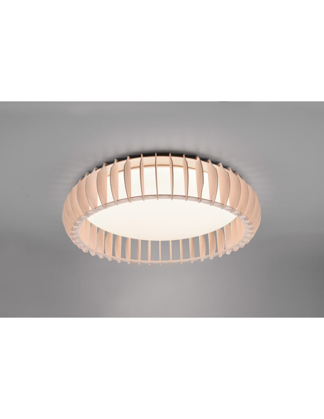 Lámpara de techo de madera natural LED 38w atenuador Monte Trio Lighting