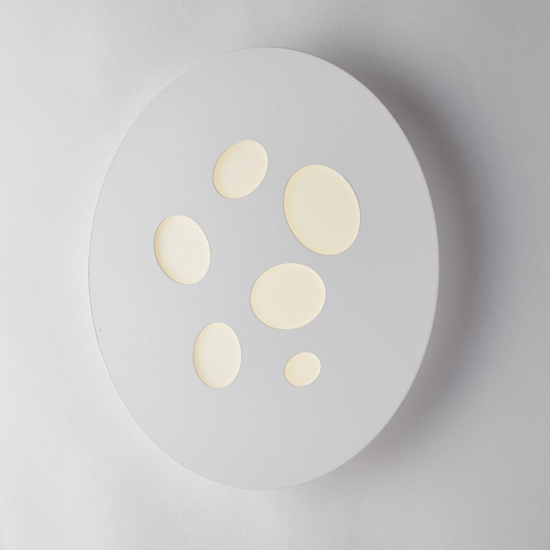 Plafón LED integrado de metal con seis luces Blanco 40x h5 cm