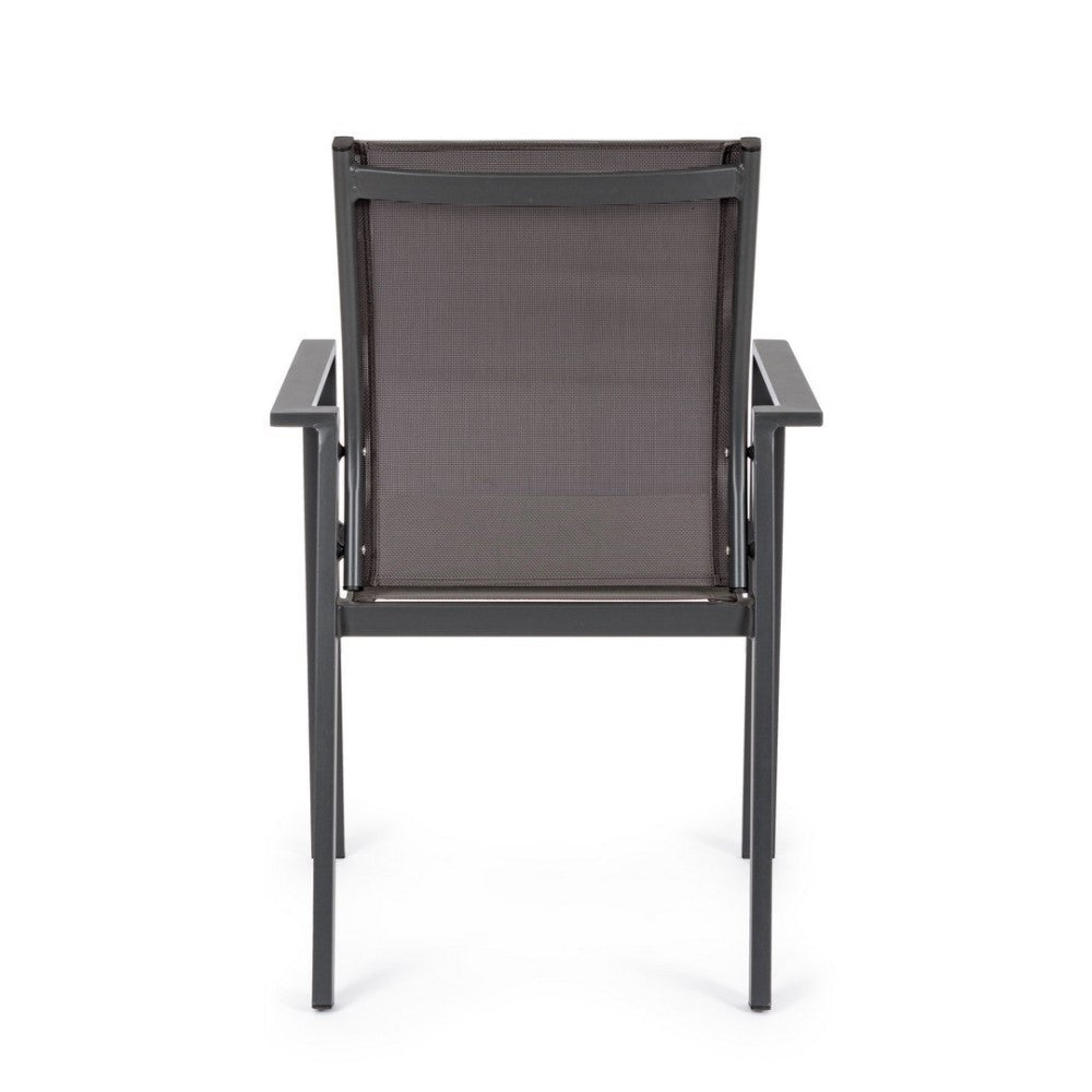 Silla de exterior Crozet con reposabrazos antracita oscuro