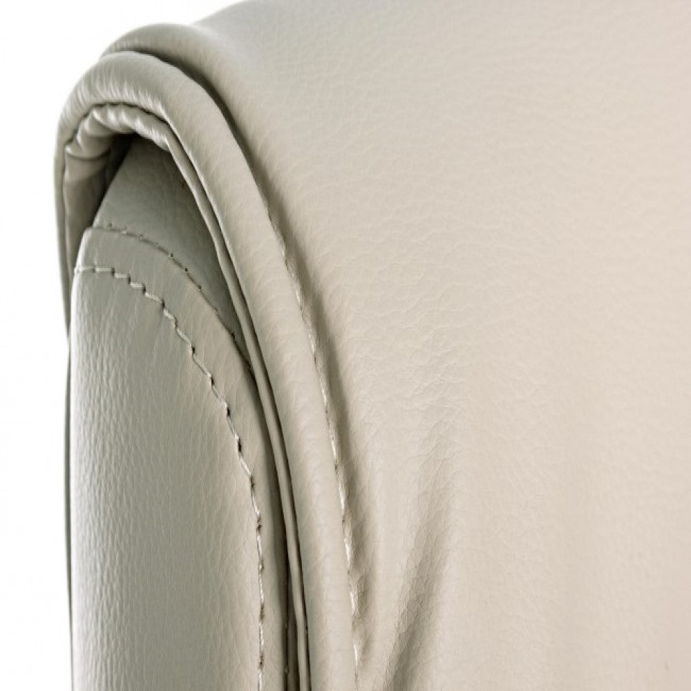 Sillón de oficina Queensland con reposabrazos en ecopiel gris tórtola