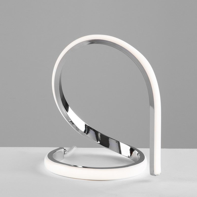 Lámpara de mesa de metal y aluminio Cromo pulido LED integrado 21x h20 cm