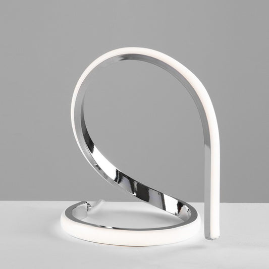 Lámpara de mesa de metal y aluminio Cromo pulido LED integrado 21x h20 cm