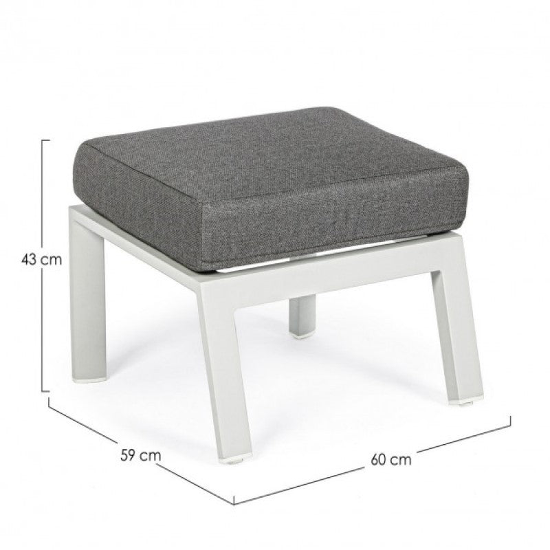 Puf de aluminio con cojín lunar Kledi