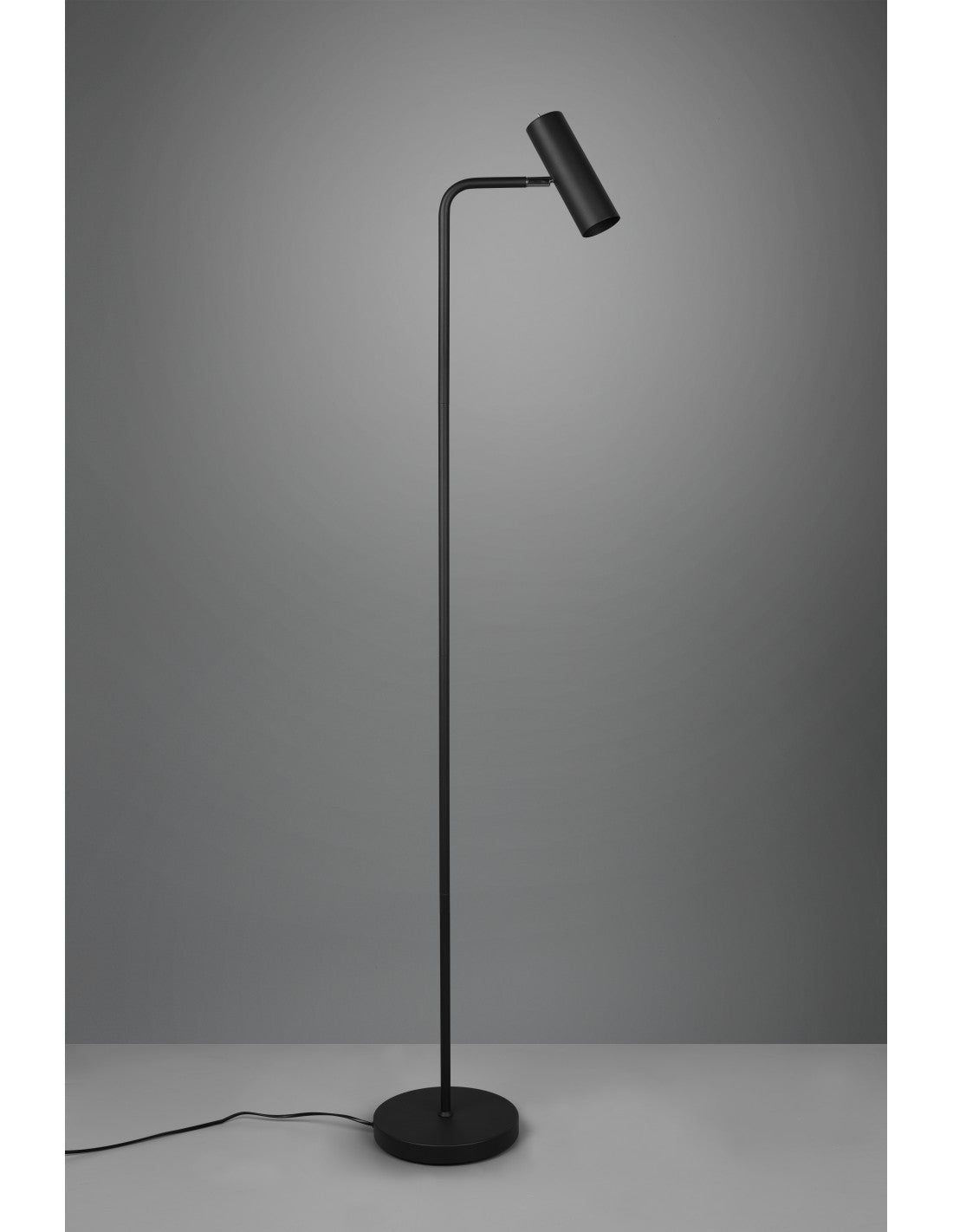 Lámpara de pie Marley negra y foco cilíndrico H151 Trio Lighting