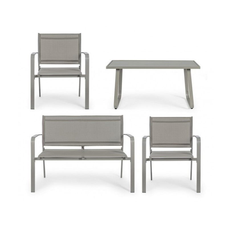 Bizzotto conjunto de jardín gris paloma 4 piezas