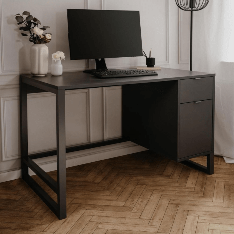 Escritorio antracita Sumatra30A con puerta y cajón