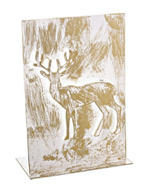 8x Candelero de Reno Metal Dorado