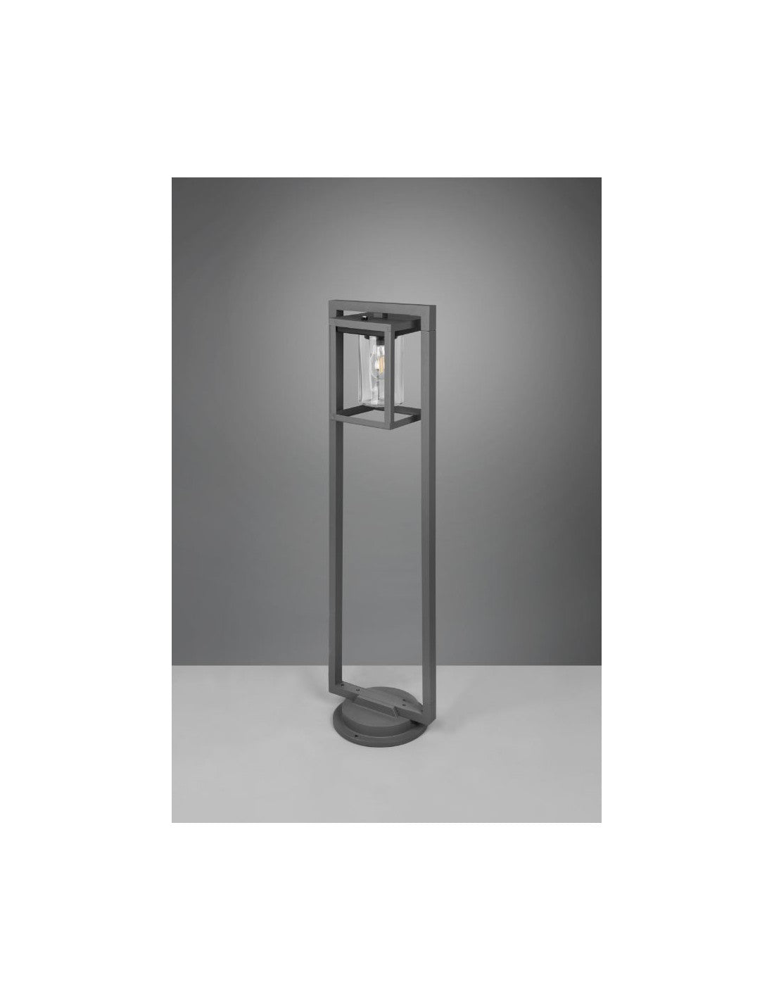 Palo Alto Linterna Cilindro de Vidrio Largo Antracita IP44 Sensor Crepuscular Iluminación Trio