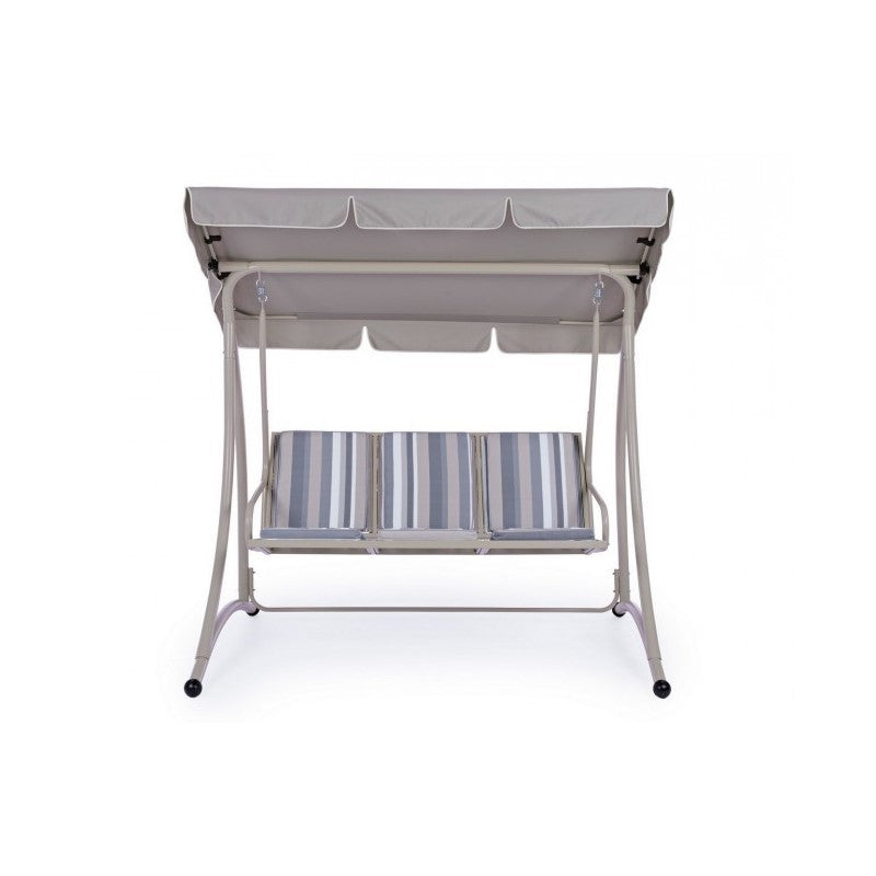 Columpio de acero de tres plazas Marfil GRELY 190x120x h185 cm