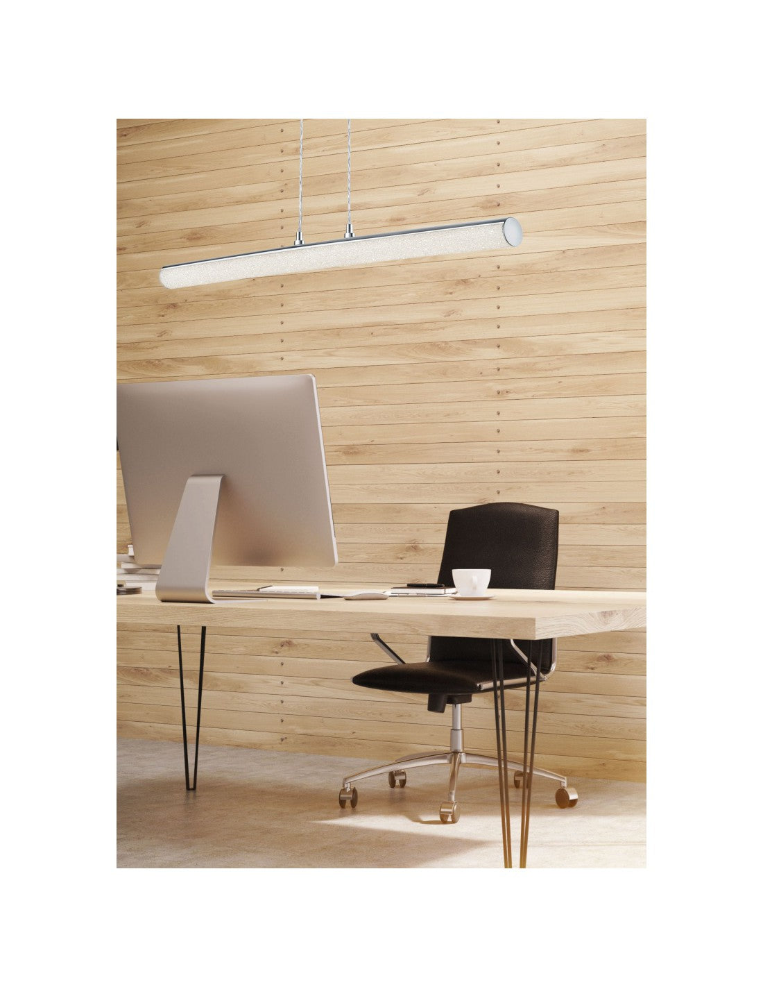 Iluminación moderna del trío de Leia del tubo LED RGBW del diseño de la suspensión del cromo
