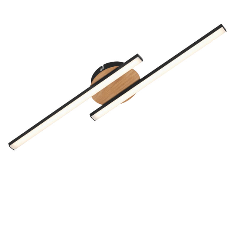 Lámpara de techo LED, 55,5 cm, 12 W, negro