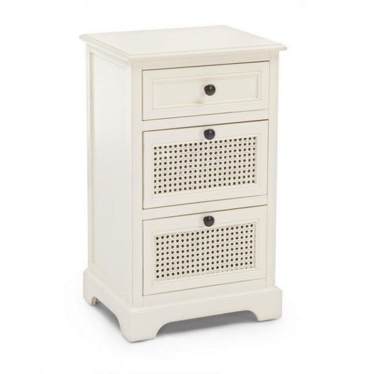 Cómoda de madera blanca de tres cajones AMABEL 40x32x h70 cm