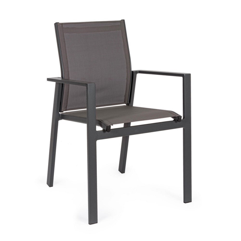Silla de exterior Crozet con reposabrazos antracita oscuro