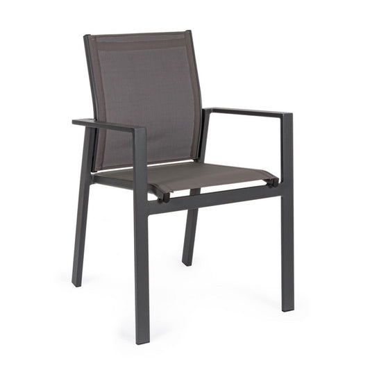 Silla de exterior Crozet con reposabrazos antracita oscuro