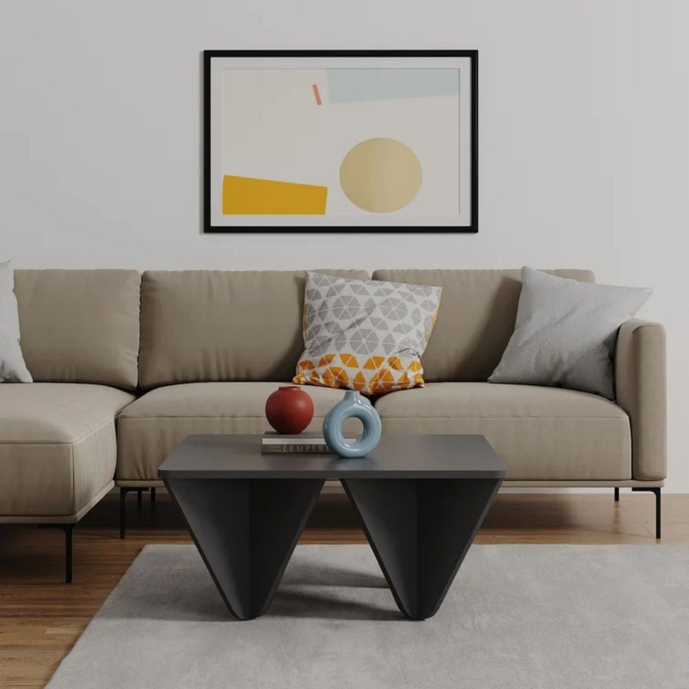 Mesa de diseño Diamond cuadrada para salón antracita