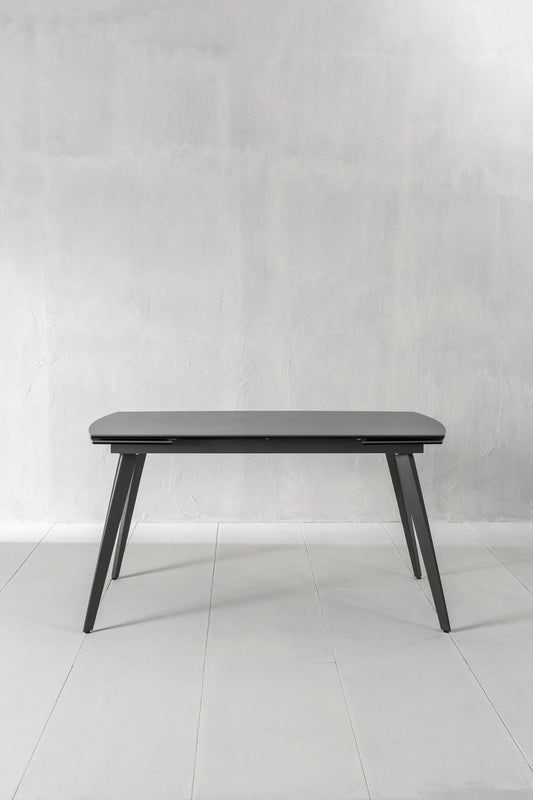 Mesa extensible con tapa de cerámica gris antracita 140/170/200x90x76h cm