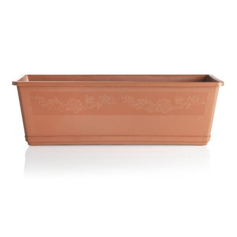 Macetero Balconella Jarrón Con Platillo 60 Cm Bama Plástico Terracota