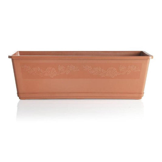 Macetero Balconella Jarrón Con Platillo 60 Cm Bama Plástico Terracota
