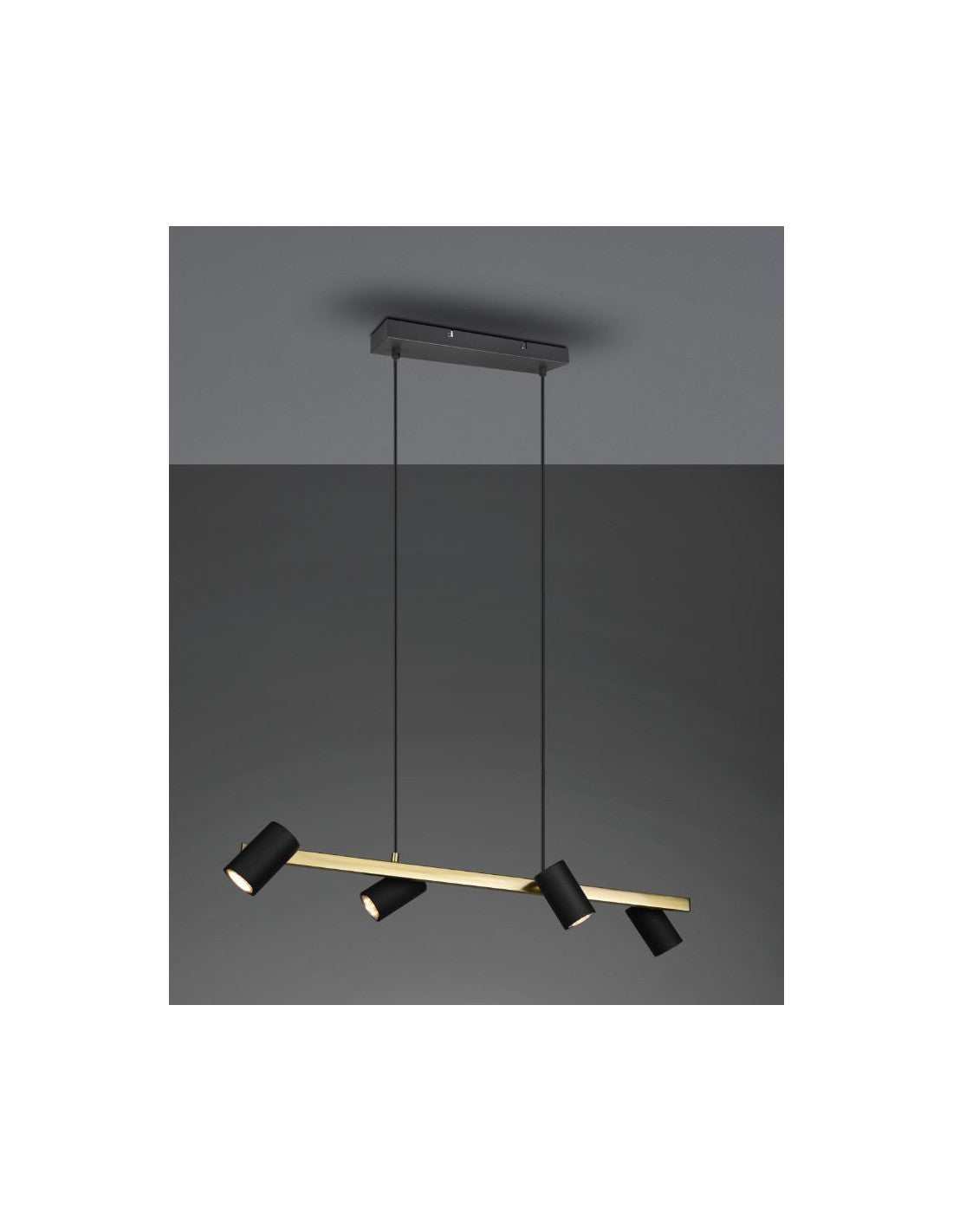 Suspensión Negra 4 Focos Orientables GU10 Marley Trio Lighting