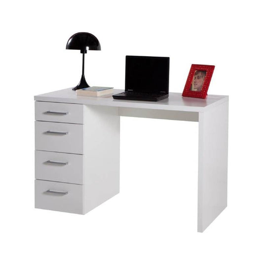 Escritorio de oficina para dormitorio con cómoda blanca 110 x 60 cm